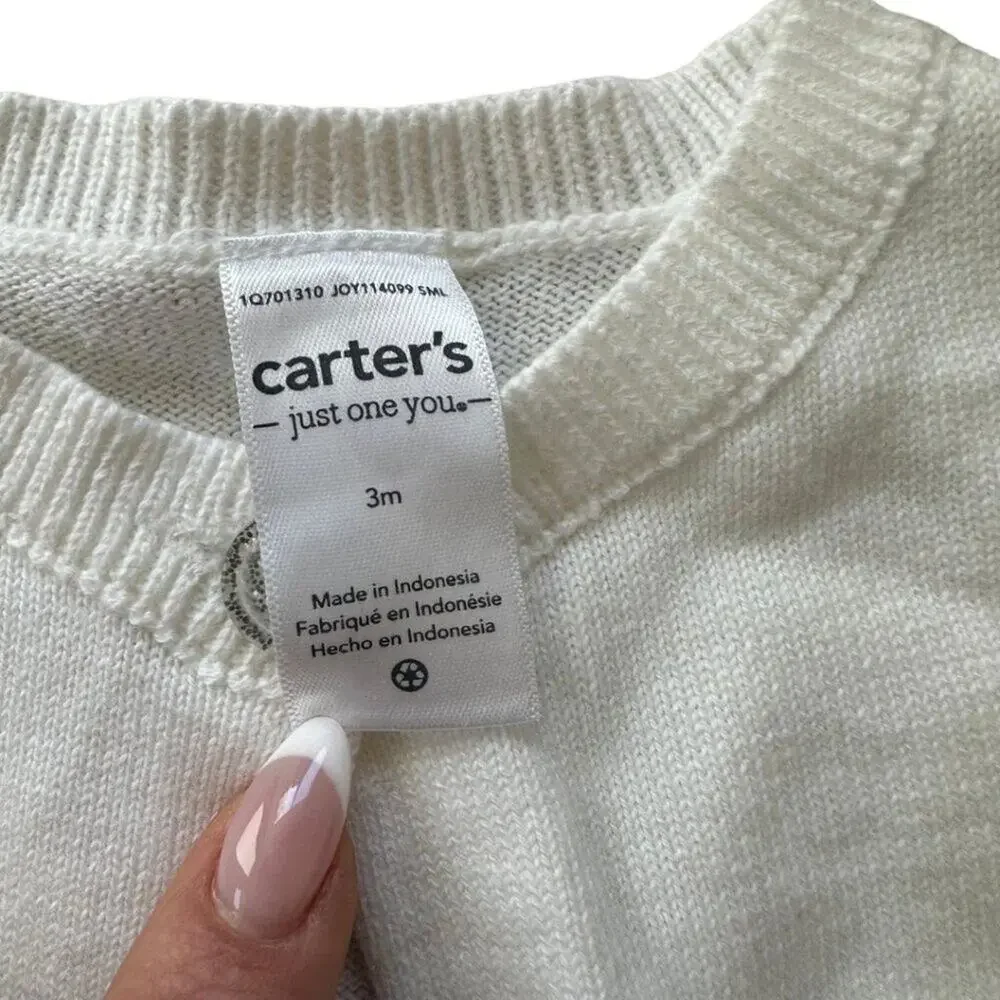 NWT Carter's Sweater White 3M